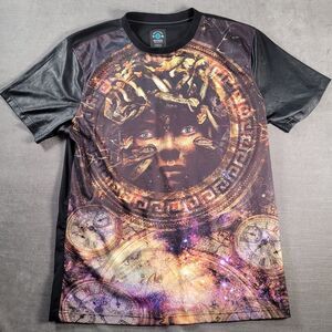 Enyce Vintage 1996 Medusa Shirt‎ Black Full Front Graphic Print Mens Size 2XL